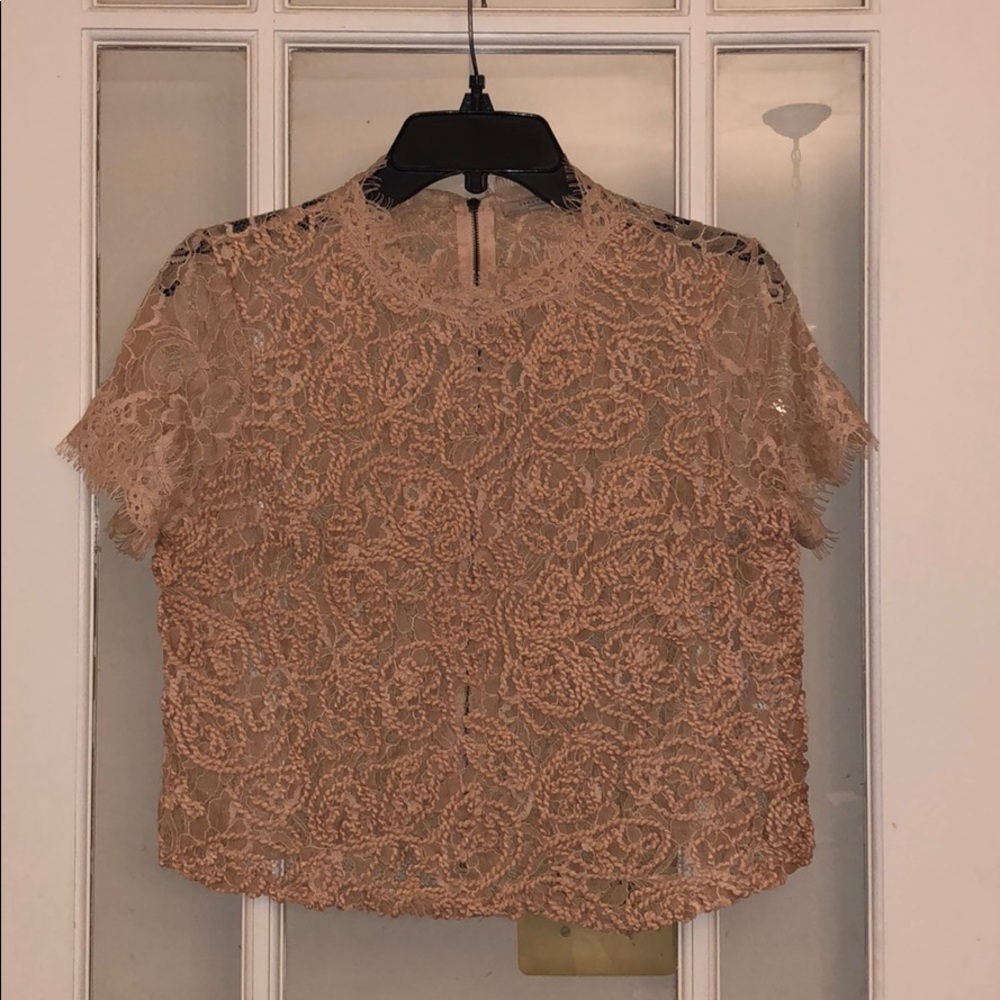 Lace zip top